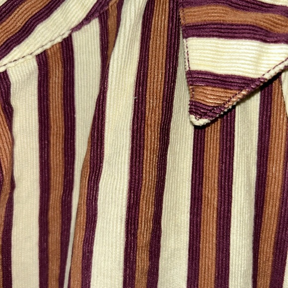 Urban Outfitters (BDG) Striped Corduroy Button-Down (Medium) - Cream/Brown - Picture 3 of 4